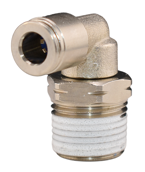 Brass Nickel Plated Push to Connect Fitting, 90° Male Swivel Elbow, 269PPSNI Series