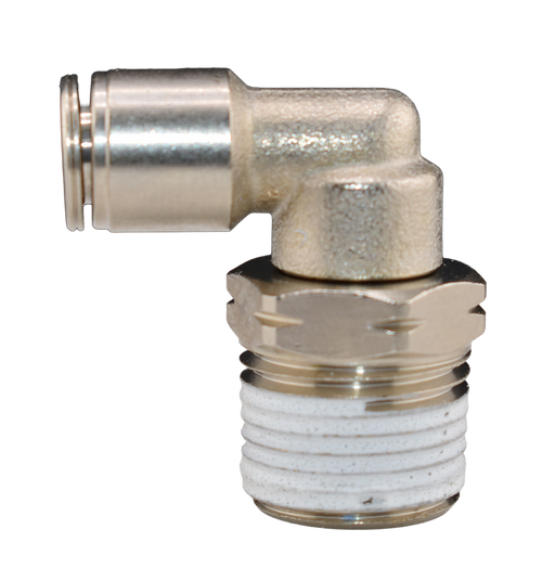 Brass Nickel Plated Push to Connect Fitting, 90° Male Swivel Elbow, 269PPSNI Series