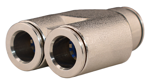 Brass Nickel Plated Push to Connect Fitting, Union Y Connector, 289PPNI Series