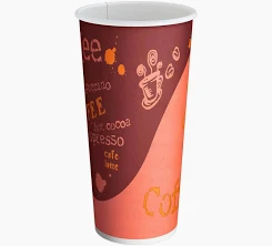20 oz Printed Paper Hot Cups (Coffee Design) - 500 PCS (Crystalware)