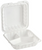 8" x 8" White Microwavable Hinged Container (3-Compartment) - 150 PCS (Himson)