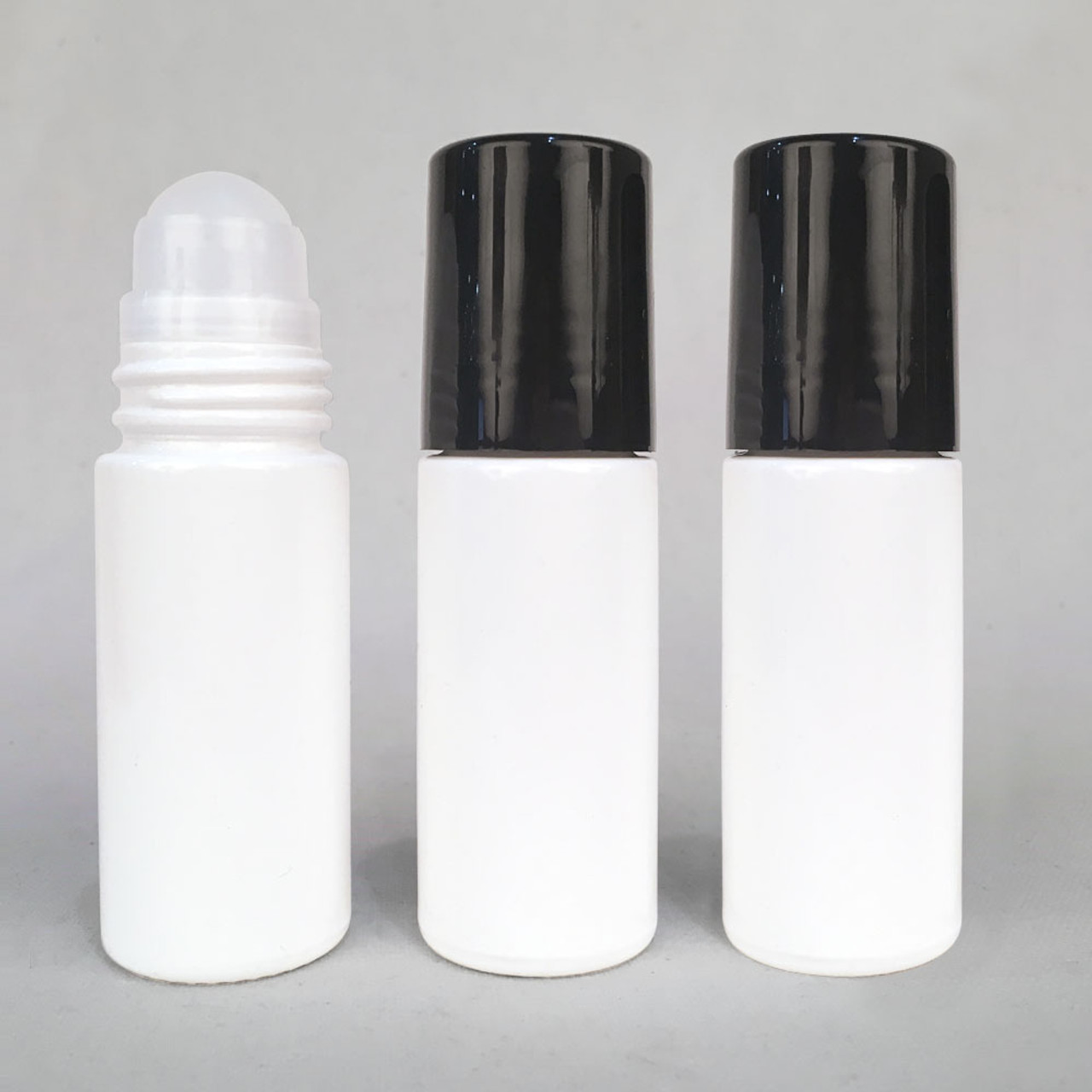 Extra Large White Painted Glass Roll On Bottle for Essential Oil Blends ...