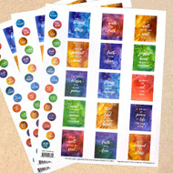 45 Faith & Hope Poly Weatherproof Labels + Round Stickers