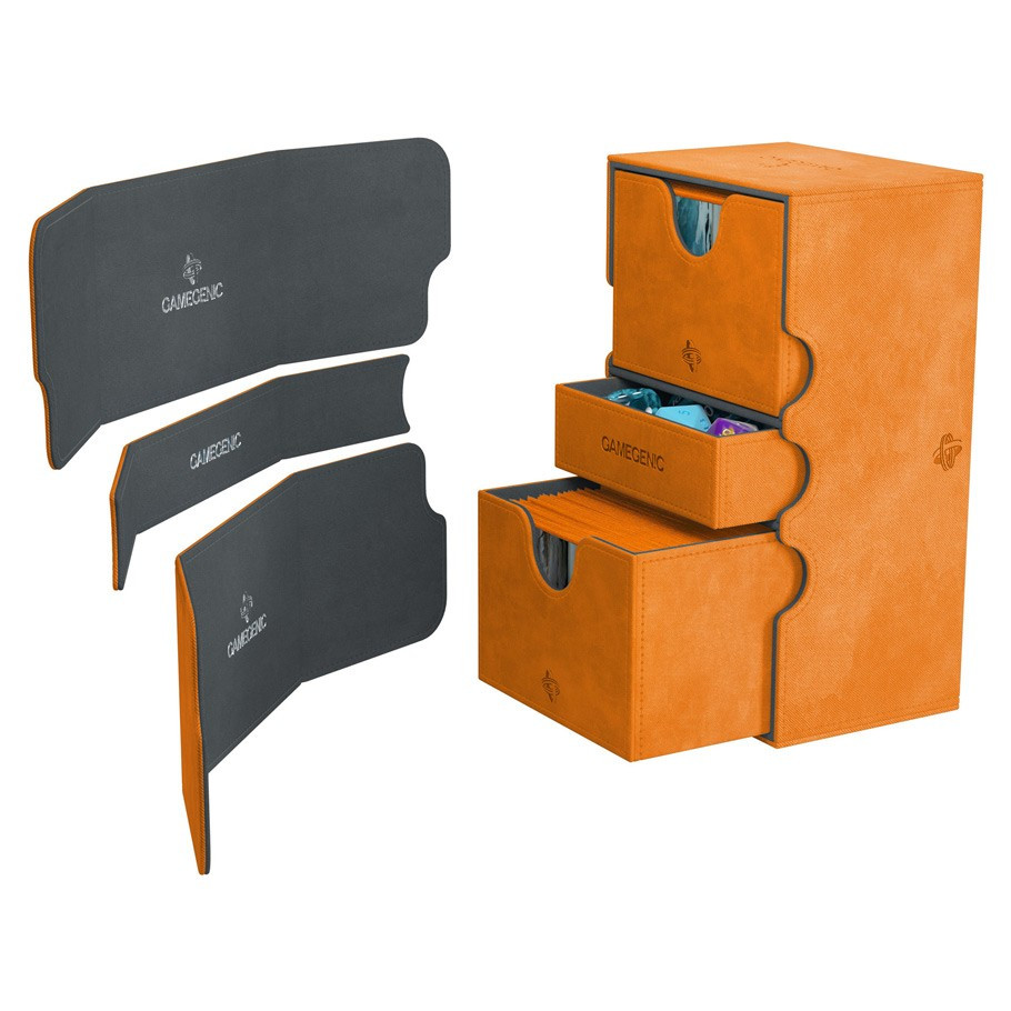 Orange StrongHold 200+ Convertible Deck Box - GameGenic - Atlantis