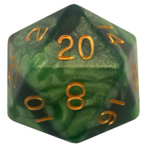 D20 Mega 35mm Green Gold - Dice
