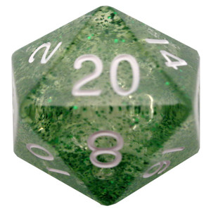 D20 Mega 35mm Ethereal Green White - Dice