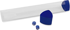Playmat Tube - Clear with Blue Caps and Dice - BCW Playmat Tube - Clear with Blue Caps and Dice - BCW