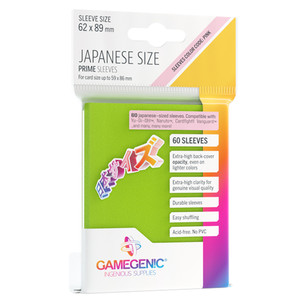 PRIME JAPANESE SIZED SLEEVES LIME - GAMEGENIC