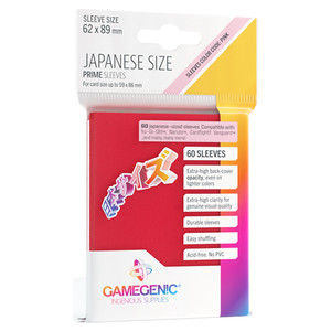 PRIME JAPANESE SIZED SLEEVES RED - GAMEGENIC