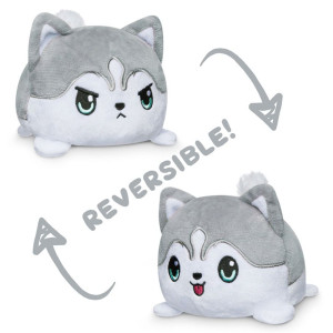Reversible Husky Plush - Happy Gray & Angry Gray