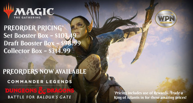 Magic the Gathering Commander Legends Battle for Baldur's Gate is now available to Preorder. Magic the Gathering Commander Legends Battle for Baldur's Gate is now available to Preorder.