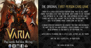 Varia CCG now available at Atlantis Hobby, a game by GuildHouse Games. Varia CCG now available at Atlantis Hobby, a game by GuildHouse Games.