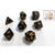 SOLID BLACK WITH GOLD INK 7 DIE SET - Sirius Dice