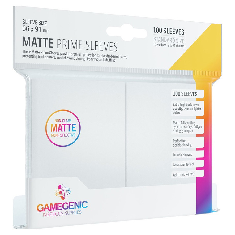 Matte Prime White Sleeves (100pk) - GameGenic