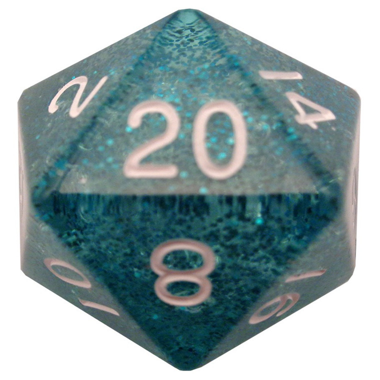 d20 Single 35mm Mega Ethereal Blue - Dice