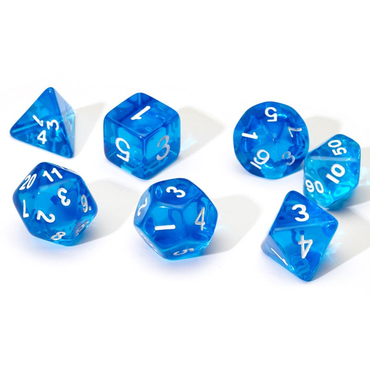 7-Set Blue Transparent - Sirius Dice