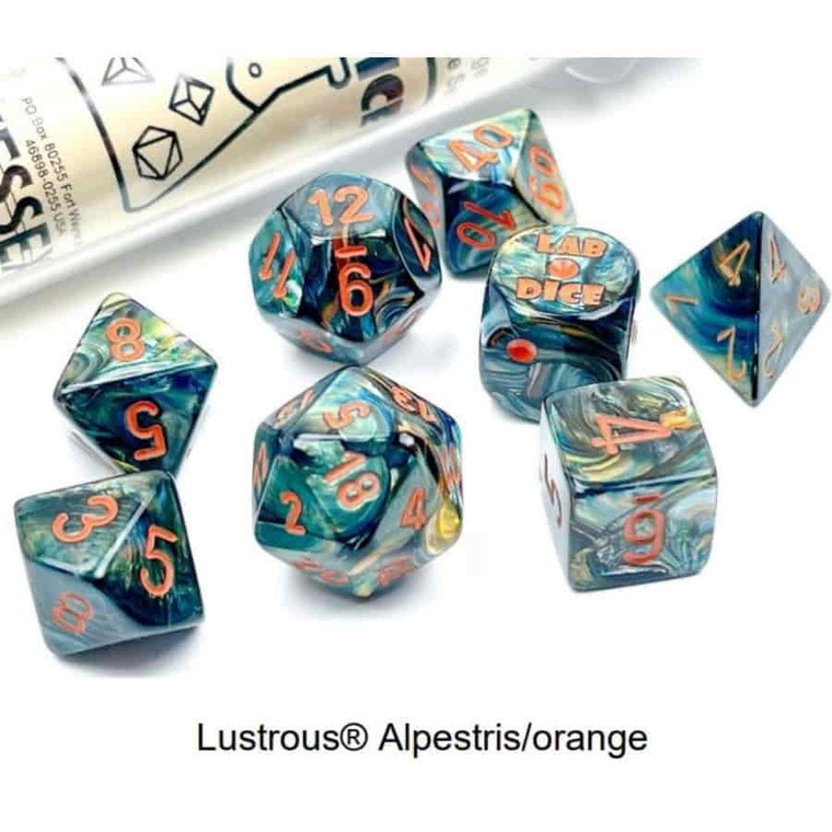 7CT LAB DICE (SERIES 5): LUSTROUS ALPESTRIS / ORANGE