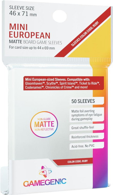 Matte Sleeves - Mini European - 46x71mm - GameGenic