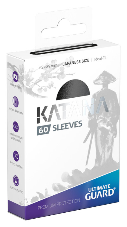 KATANA SLEEVES - JAPANESE SIZE BLACK - ULTIMATE GUARD