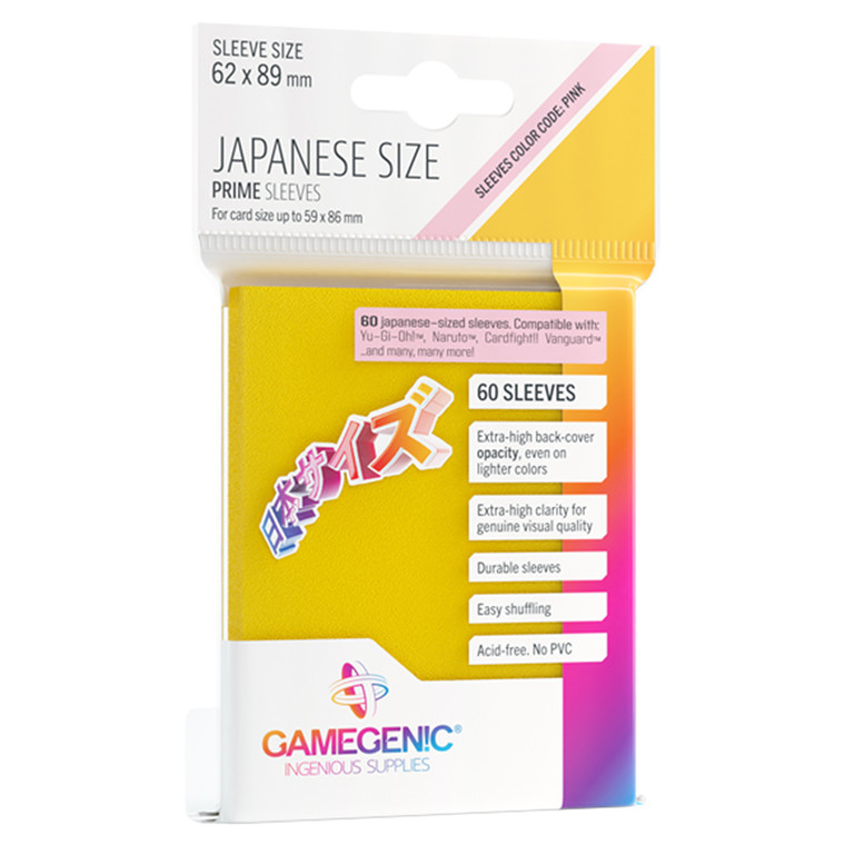 PRIME JAPANESE SIZED SLEEVES YELLOW - GAMEGENIC