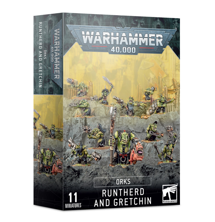 WARHAMMER ORKS - RUNTHERD AND GRETCHIN - GAMES WORKSHOP