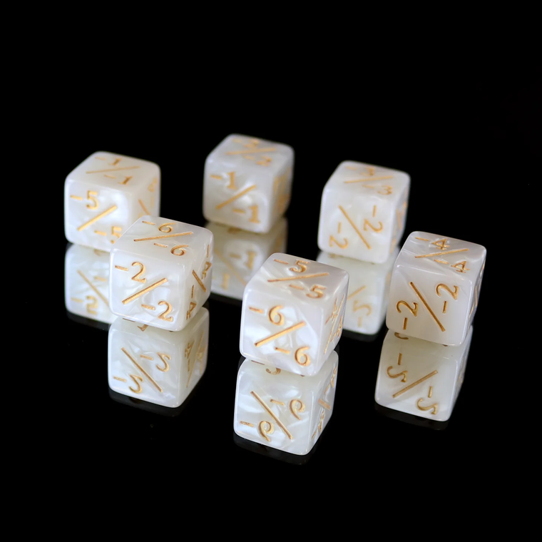 Negative 6pc Counter Set - Pearl for MTG - Die Hard Dice