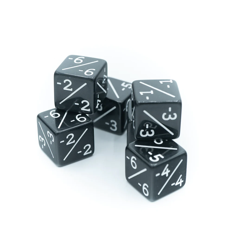 Negative 6pc Counter Set - Black for MTG - Die Hard Dice