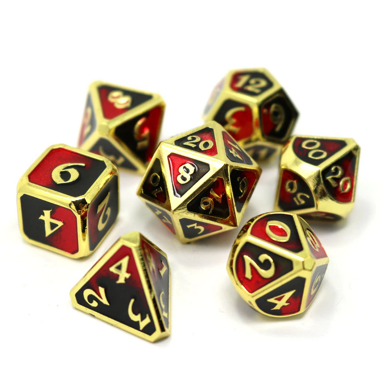 7pc RPG Set - Dark Arts Bloodbath - Metal Dice - Die Hard Dice