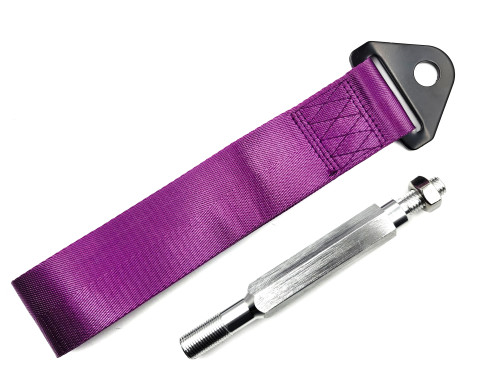 Tuner Image Tow Strap Front or Rear with Mounting Rod - Purple