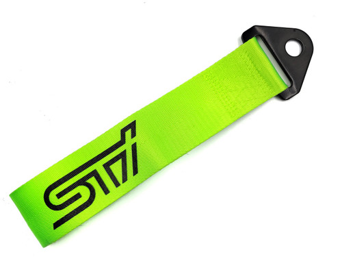 Tuner Image Tow Strap Front or Rear - Neon Yellow/Black STI