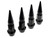 4x Aluminum Spiked Valve Stem Caps 45mm - Black