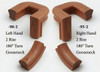 7090 Left Hand or 7095 Right Hand 2-Rise Gooseneck, 180-degree turn, No Cap - American Cherry