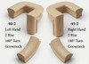 7090 Left Hand or 7095 Right Hand 2-Rise Gooseneck, 180-degree turn, No Cap - Birch