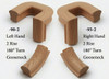 7090 Left Hand or 7095 Right Hand 2-Rise Gooseneck, 180-degree turn, No Cap - Hickory