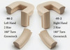 7090 Left Hand or 7095 Right Hand 2-Rise Gooseneck, 180-degree turn, No Cap - Soft Maple