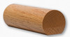 6040 1-5/8" x 1-3/48" Round Handrail with Flat Bottom, Hickory