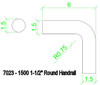 7023 CADD for 1500 1-1/2" Round Handrail