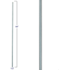 2555-T Plan Square Bar Tubular Steel Versatile Baluster, 12mm In Ash Gray