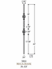 2853 Mega Double Basket Single Twist Tubular Steel Baluster, 3/4-inch (19mm) Dimensional Information