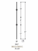 2857 Mega Double Knuckle Tubular Steel Baluster, 3/4-Inch, 19mm Dimensional Information