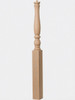 4676 Gooseneck Landing Newel Post, Country Series Pin Top - White Oak