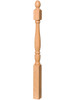 T-4740 Ball Top Twisted Starting Georgia Newel Post (Plain Version Illustrated)