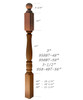 958-48 Ball Top Landing Bordeaux Newel Post