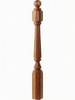 F-4840 48" Fluted Ball Top Ohio Starting Newel Post - Hickory