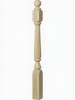 F-4842 60" Fluted Ball Top Ohio Starting Newel Post - Poplar