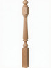 F-4842 60" Fluted Ball Top Ohio Starting Newel Post - Soft Maple