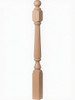 F-4842 60" Fluted Ball Top Ohio Starting Newel Post - Beech