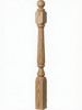F-4842 60" Fluted Ball Top Ohio Starting Newel Post - Ash