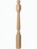 F-4842 60" Fluted Ball Top Ohio Starting Newel Post - Birch
