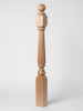 F-4842 60" Fluted Ball Top Ohio Starting Newel Post - Hard Maple